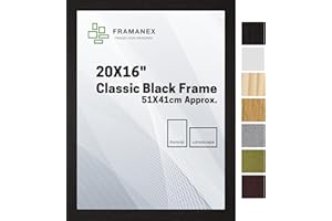 FRAMANEX Modern Dome Shape Frames | Black Colour 20X16 Picture Photo Poster Frames | 16X20 Inch Rectangle Picture Frame | Beautify Your Walls with SD Mold Wood Finish Photo Frame
