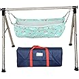 A to Z Hub Baby Boy's and Girl's Portable Folding Swing Cradle/ghodiyu/parna/jhula, with Free Baby Cotton Hammock. (Super Folding Nri (Black))
