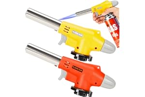 DEFRESIT 2 Pieces Kitchen Blow Torch Cooking Blow Torch Gas Torch Flame Adjustable Gas Butane Culinary, Kitchen Butane Torchfor Home and Outdoor, Baking, Cooking, Camping and BBQ (2pcs Colour)