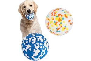 JODSEN 2 Piezas Pelota de Juguete para Perros,Pelotas para Perros Indestructible,Goma Alto Rebote Pelota Interactiva Sólida Duradera,Bola Juguetes de Entrenamiento para Perros Pequeños Medianos Grandes