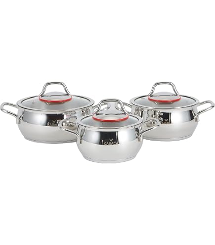 Karaca Swiss Crystal Batterie De Cuisine 7 Pièces Crème D'Amande - Antiadhésive Sans PFAS - Compatible Induction