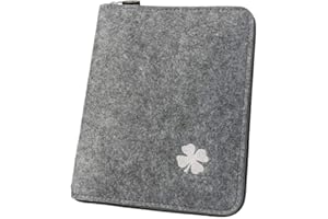 LUXDAG Mom's Organizador 'trébol' con cremallera para carnet de maternidad y libro médico (color a elegir), funda de fieltro en A5 (gris, trébol de trébol)