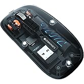 ZEBRONICS Glassy 10 Wireless Mouse, Dual Mode (2.4GHz + BT), Upto 1600 DPI, Silent Operation, 5 Buttons, Type-C Charging, Com