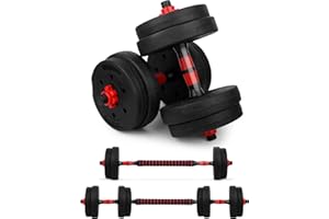 wuuhoo® I Set di manubri Arni con dischi di plastica I Set con 2x manubri e dischi da 27mm I Set di manubri con 2 barre di manubri in plastica e chiusura a stella