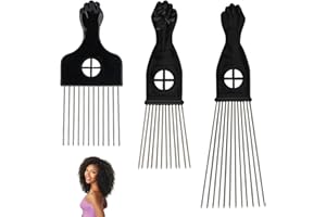 CLOUDLINK 3PCS Metal Comb for Hair Not Easy to Deform and Break Afro Comb for Curly Hair Sturdy and Beautiful Durable Not Easy to Rust Afro Hair Comb for Hair Care and Styling Afro Curly Hair Style