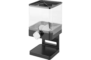 Honey Can Do Dispenser singolo Zevro per alimenti secchi, edizione compatta, plastica, Bianco/Transparent, Black/Chrome