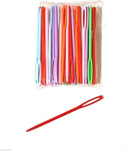 100 Aiguilles à Coudre En Plastique Pour Enfants - 7 Cm, Colorées, Grand Chas, Pour Tapisserie Laine Éducation