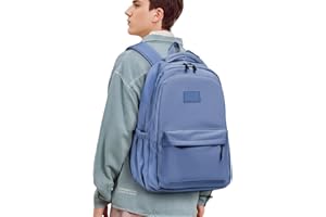 Zusentee Sac à dos D'école Femme&Homme, Sac D'école Léger de Voyage Décontracté, Sac à Dos Pliable Base Résistant à l'eau pour Travail, Voyage, École, Sport, 25 L