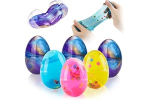 RosyFate zestaw 6 jajek do szlamu, na Wielkanoc, Slime Fluffy, antystresowa zabawka dla dorosłych i dzieci, prezent na Wielkanoc, 4 x 6 cm