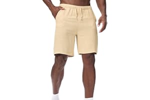 Zetieny Męskie spodenki sportowe lniane letnie szorty lekkie spodenki fitness trening męskie spodnie na co dzień ze sznurkiem i kieszeniami