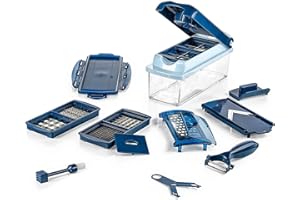 Genius Krajalnica do warzyw i owoców, tworzywo sztuczne, szafirowy niebieski, 26,5 x 9 x 13 cm