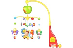 Meero London 6918 Baby Mobile and Stroller Activity Toy with Music, Adjustable Arm to Fit All Cots, 20 Gentle Songs with 3 Music Modes, Suitable from Birth