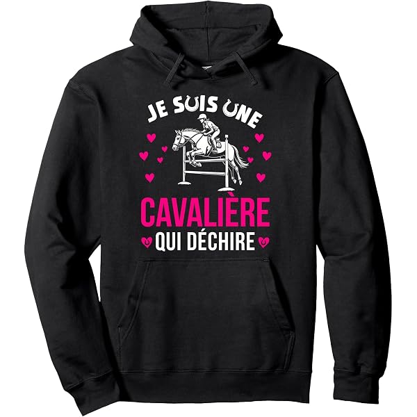 Sweat à Capuche Vintage Avec Motif Cheval Et Cœur - Pour Cavalières Et Amatrices D'équitation - 10