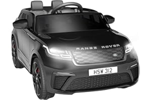 BALOVEBY Macchina Elettrica Per Bambini,12V Land Rover Con Licenza Veicoli Elettrici Per Bambini Con Telecomando, Musica, Prima Educazione, Usb, Tf, Mp3, Macchina Elettrica Bambini 3 Anni e Oltre (Schwarz)