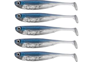 QualyQualy Leurres Souples de Pêche Shad Leurre Souple de Pêche en Silicone Leurre Peche pour Brochet Truite Perche 7cm-8cm-10cm-12,5cm