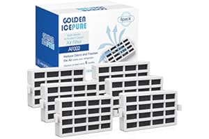 Lot de 6 filtres antibactériens GOLDEN ICEPURE AH-WPA compatibles avec Whirlpool Microban ANT001, ANT002, ANTF-MIC, Bauknecht Hygiene+ HYG001, 481248048172