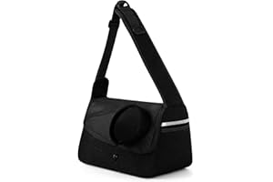 FLOVIPPET Bandolera para Perro Transportín, Portabebés Ajustable con Manos Libres para Perros, Bolsa de Viaje para Pequeño Perros Gatos Mascotas, Lavable a Máquina (Negro)