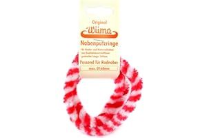 Nabenputzringe WÜMA rot/weiß SET (vorne & hinten) für SIMSON-Nabe 168mm, 560mm lg.