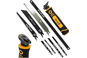 Magicbox 8 in 1 Metallsäge Set, Sägehandgriff mit 8 austauschbaren Blättern für Metall, Holz, Trockenbau, Selbstverriegelndes Design & Ergonomischer Griff, Profi Bügelsäge für DIY und Holzbearbeitung