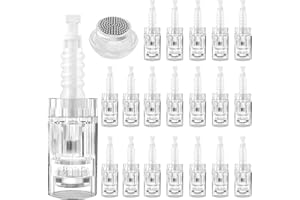 ATMWM 20 Stücke Rund Nano Pin Nadelpatronen Elektrischer, Ersatz Derma Pen, Dermapen Microneedling Gerät Ersatznadeln Needle Für Hautwiederherstellung (Nanokristall-Bajonett)