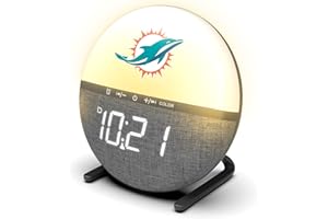 SOAR NFL Sunrise Alarm Clock, Miami Dolphins