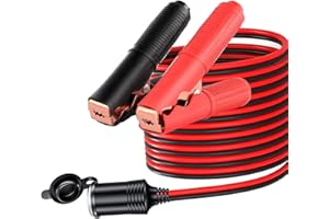 RUNCCI-YUN allume cigare pince crocodile Adaptateur Clip de Batterie 12v allume-cigare prise câble pince crocodile pour batterie avec fusible （3.0m）