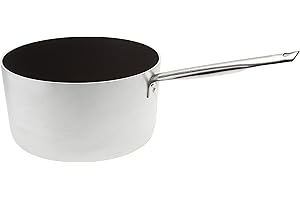 Pentole Agnelli ALSA105S28 Linea Alluminio 3mm Platinum Casseruola Alta con 1 Manico, 28 cm, Acciaio, Argento