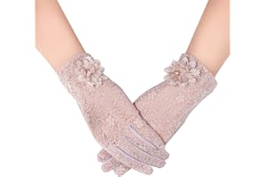 GOLDEN APPLE LERTREE 1 Pair Ladies Lace Gloves Womens Mittens for Wedding Opera Evening Party Banquet Dress