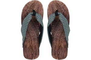 XGOPTS Flip-Flops Japanisch Slippers Holz Zehentrenner Herren Männer Sandalen Rutschfest Schlappen Drachenmuster Strandschuhe Weich Atmungsaktiv Schlappen Elegant Outdoor Strand Spa Kimono Yukata