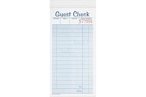 Adams Guest Check Coussinets, EN 2 parties, autocopiant, Blanc/Canary, 3–3/20,3 cm X 6–3/20,3 cm, 50 Ensembles/Pad, 10 tampons/Lot (104–50sw)