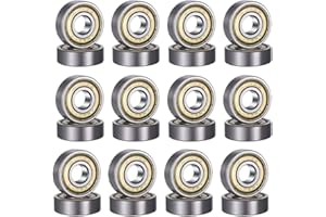 SVUPUE Lot de 24 roulements à billes 608 ZZ à double bouclier miniature roulement à billes pour skateboards, scooters, rollers, rollers en ligne
