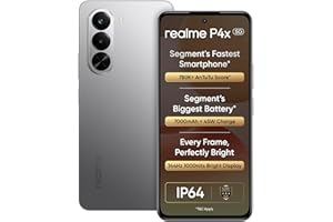 realme P4X Smartphone 6.72 inch 144Hz Display 7000mAh Titan Bettery 45W Fast Charge 6GB RAM 128GB ROM Dimensity 7400 Ultra 5G Chipset IP64 Waterproof Dual SIM (Matte Sliver)