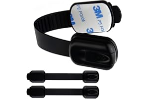 COODY 2 Pack Child Proof Cupboard Locks, Child Safety Cupboard Locks for Kitchen, Adjustable Child Safety Locks, Extra strong Adhesive, Baby Security for Cupboard, Cabinet, Fridge, Drawer, and Toilet(Black)