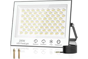 wowspeed Focos LED Exterior 200W - Super Luminoso 15000LM 6500K Blanco Frí Foco LED, Impermeable IP66 Luz LED Exterior para Jardín, Patios, Parking, Hotel, Naves etc