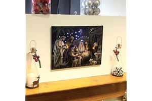 PREMIER DECORATIONS Premier Light Up LED Fibre Optic Christmas Nativity Scene Canvas Picture 40cm
