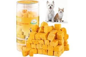 DYD Snacks Crujientes de Yema de Huevo Liofilizada para Gatos y Perros – Natural Sin Aditivos – Refuerza la Piel y el Pelaje, Ideal para Entrenamiento y Premios – Golosina Saludable para Mascotas 100g