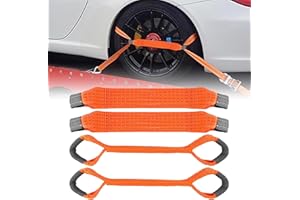 VEGENA Lot de 4 Sangles d'Arrimage Transversales pour le Transport de Voiture, 50 mm, pour Moto et Auto