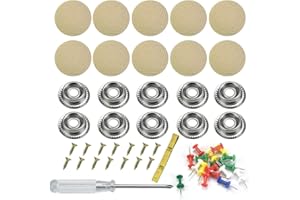 KLYNGTSK 60 Stück Auto Dach Nieten Beige Auto Reparatur Nieten Autodach ReparaturKnopf KFZ Dachhimmel Reparatur Set mit Bunt Stecknadeln Schraubendreher Maßband Autohimmel Reparatur Set für Alle Autos