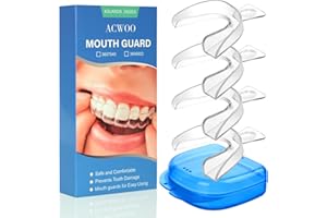 ACWOO Ferula Descarga Bruxismo, 4Pcs Férulas Dentales, Férula Dental Bruxismo con Caja de Higiene, Férula de Descarga Nocturna, ATM