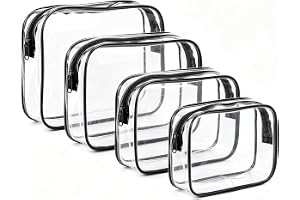 4 st Clear Bag Set, kosmetisk väska transparent shoppingväska necessär genomskinlig bärväska resväska PVC researrangör väska