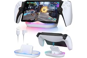 ElectronGeek ipega Charging Dock for PlayStation Portal Remote Player, RGB LED Light Charging Stand Portable Charging Station for PS Portal - White
