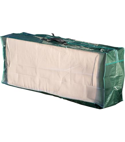 YoungBee Opbergtas voor tuinkussen, grote opbergzakken voor tuinmeubilair met handvat en rits, waterdicht, anti-uv, scheurbestendig, verbeterde 420D Oxford-stof, 125 x 40 x 55 cm, zwart