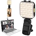 AXFEE LED Camera Light, LED Selfie Light with Clip, Video Conference Lighting Kit, Dimmable 2500-6500K with 3 Light Modes, Rechargeable Video Light for Photography, Livestreaming, Remote Working