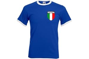 INVICTA SCREEN PRINTERS Italy Italian Italia Retro Style National Football Team T-Shirt Jersey