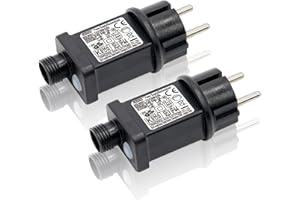 Sporgo - Fuente de alimentación LED de 31 V, 6 W, 2 transformadores LED de baja tensión, 8 modos de iluminación con función de temporizador, adaptador IP44, transformador, guirnalda de luces LED, toma