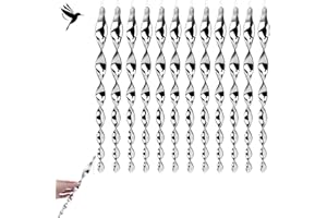 OUOQI Reflektierende Vogelschreck,12 Stück Reflektierende Windspirale Vogelabwehr,Vogel Abschreckung,Windspirale Vogelschreck,Abwehr von Vögeln,für Dekoration Ideal für Haus & Garten Silver