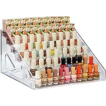 3-Tier Acrylic Nail Polish Organizer - Clear Makeup Display Stand For Essential Oils & Cosmetics