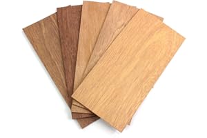 wodewa Juego de chapa de madera Merbau 2mm de espesor 30 x 14cm | 5 unidades Tableros de madera real para artesanía Modelo manualidades marquetería Restauración