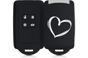 kwmobile Custodia Compatibile con Renault con 4 tasti Smart Key (solo Keyless Go) - Cover Chiavi Auto Protezione Copri Telecomando - Copri Chiave Silicone Cuore
