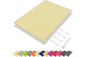 IOAOI Waterproof Sun Shade Sail 2x2M, 95% UV Block Rectangle Awning Canopy, Rectangle Shade Sails Garden Canopy with Free Rope, Square Sun Sail for Outdoor, Patio, Balcony, Pergola-Off-White